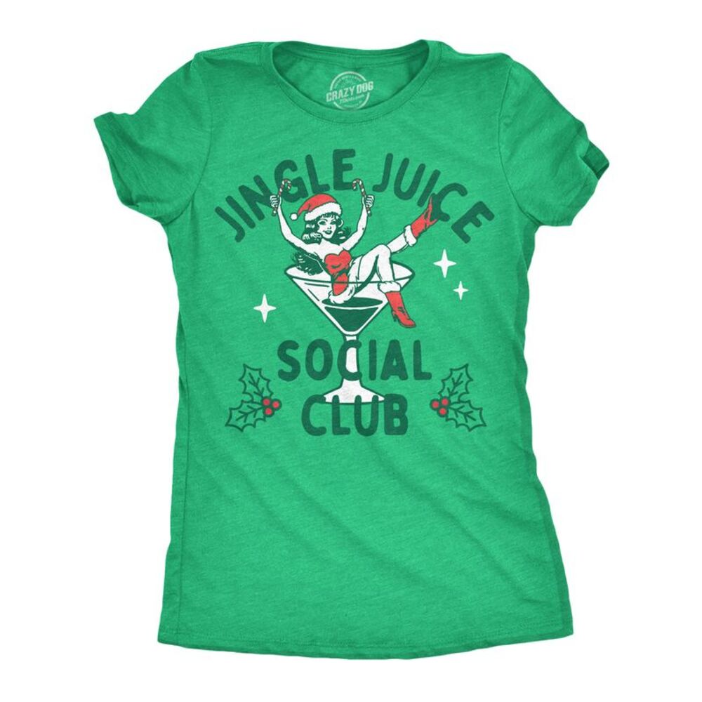 Womens T Shirts Jingle Juice Social Club Christmas Tee For Ladies